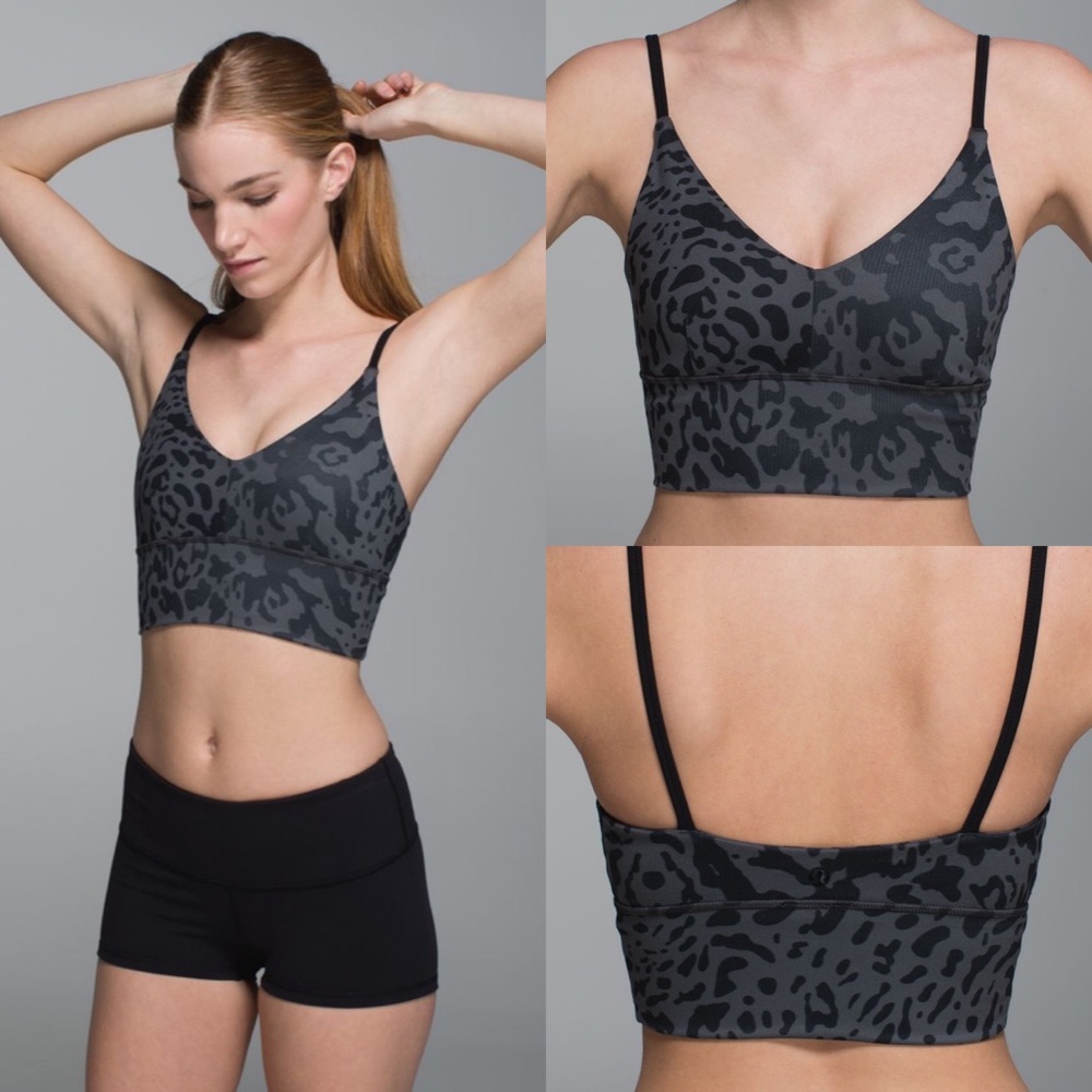 Lululemon Solo Bra Crop Top Animal Swirl Deep Coal